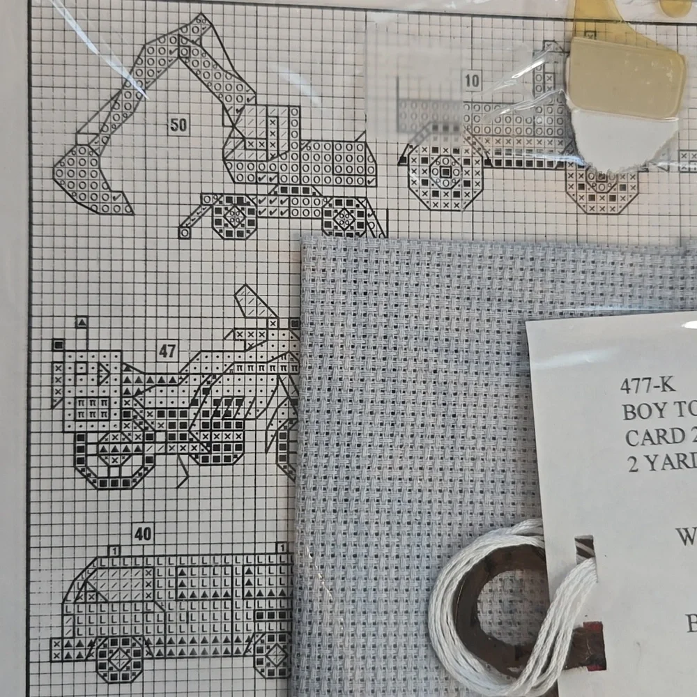 NWT Counted Cross Stitch Kit Trucks Cars Boats Space Shuttle Helicopters